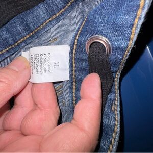 Women’s Blue Denim Jeans with Drawstring Waist